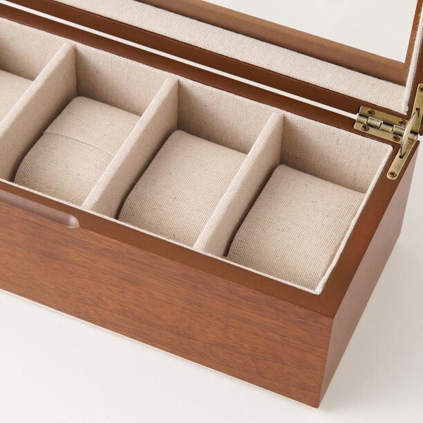 Homez watch box 5 divisions 30*12*7cm, brown image number 3