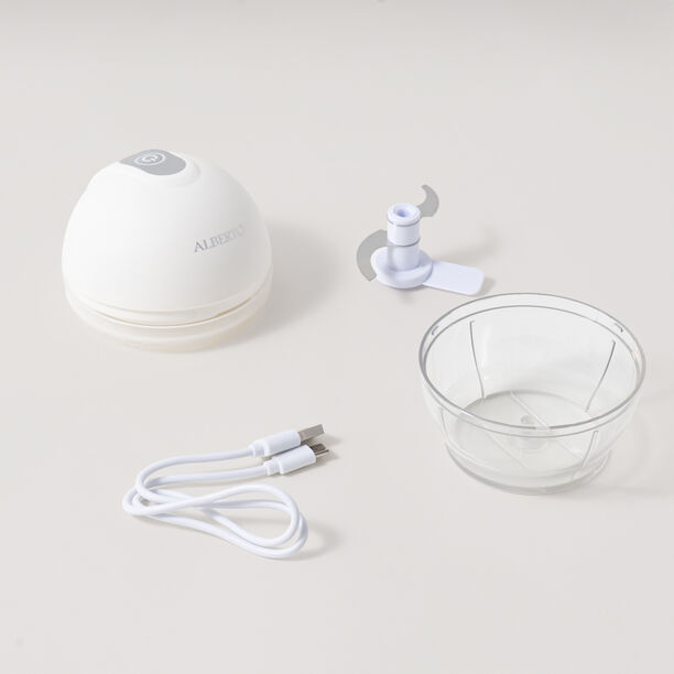 Alberto mini electric chopper 150ml, stainless steel, white image number 3