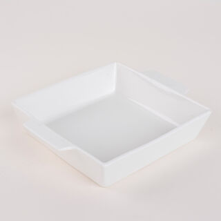 Porcelain Square Dish With Bamboo