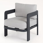 Homez patio set 4pcs aluminum frame, olefin fabric cushions, black image number 2