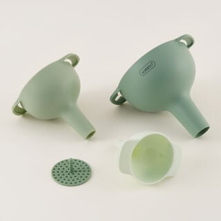 Alberto plastic funnel set with filter, green12.6*10*11cm