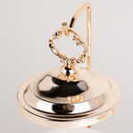 2 pieces Round Food Warmer Set With Candle Stand Gold 12 cm image number 2