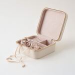 هومز صندوق مجوهرات سفر كرتون مستطيل 11.4*18*5.7سم، أبيض image number 2