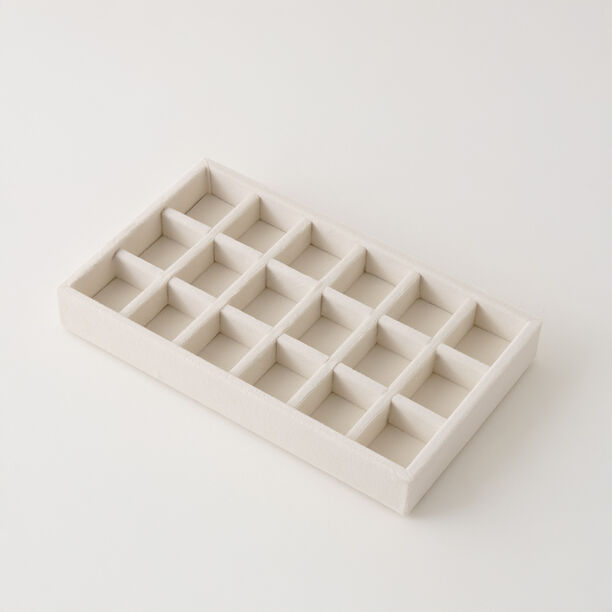 هومز منظم مجوهرات بيج مخمل 18 تقسيمات 21*12.5*2.6سم image number 2