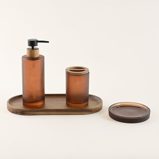 Homez 4Pcs Resin Bathroom Accessories Set In Brown