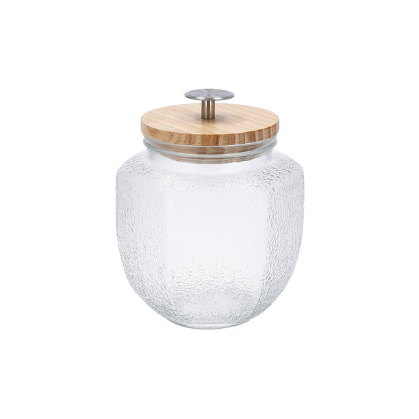 Glass Storage Jar With Wooden image number 0
