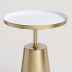 Homez steel side table, gold and white 40*40*50cm image number 1