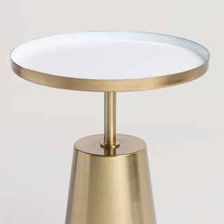 Homez steel side table, gold and white 40*40*50cm Homez steel side table, gold and white 40*40*50cm