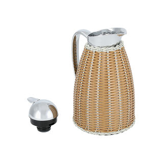Dallety Steel Vacuum Flask Rattan Design Brown 1L
