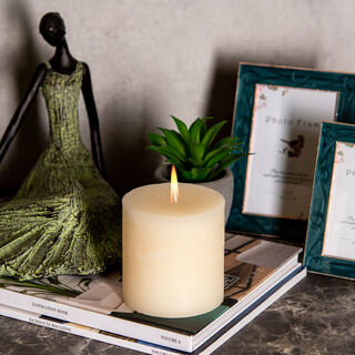 Pillar Candle Sense Rustic Ivory 