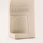 Homez off White ceramic candle holder 14*10*21.5 cm image number 2