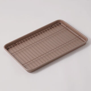 Alberto cookie pan with metal rack, champagne metal, 15 inch