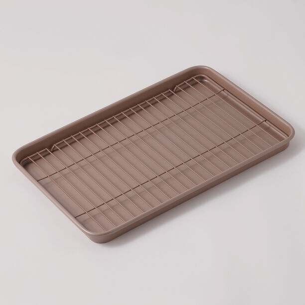 Alberto cookie pan with metal rack, champagne metal, 15 inch image number 0