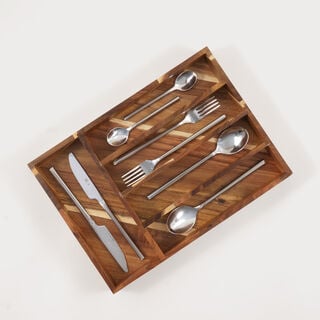 Alberto kitchen drawer organizer acacia wood 35*25.3*4.8cm