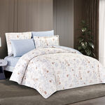 Unique home 6pc faded leafs super king cotton comforter set 260*240cm image number 0