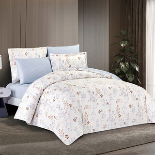 Unique home 6pc faded leafs super king cotton comforter set 260*240cm