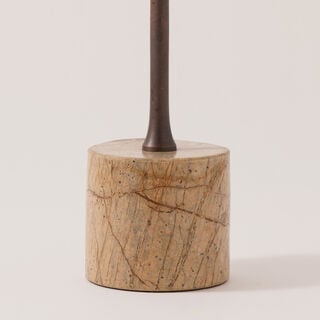 Homez metal and marble candle holder, brown 10*10*32.5 cm