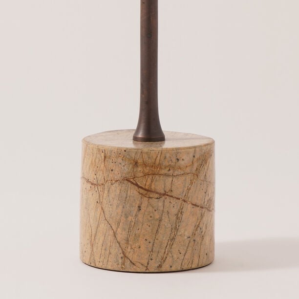 Homez metal and marble candle holder, brown 10*10*32.5 cm image number 2