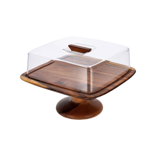 Billi Acacia Wood Cake Dome With Stand L: 29.5O * 29.50Cm* 21Cm image number 2