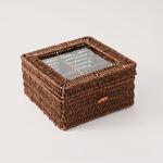 Homez plastic storage basket, brown 23*23*12.5 image number 0