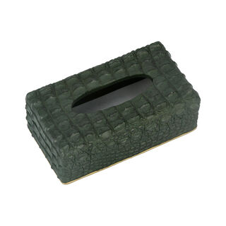 Faux Croc Skin Texture Tissue Box Green 26*15*9Cm