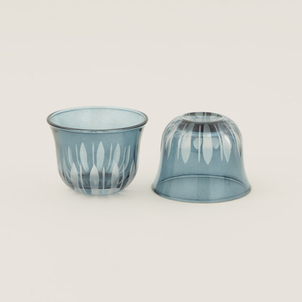 Dallaty 6pcs glass coffee cup set, blue image number 3