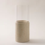 Homez resin candle holder travertine collection 10*10*25cm image number 2