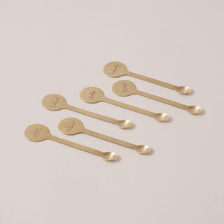 دلتي طقم ملاعق شاي معدن 6 قطع، ذهبي