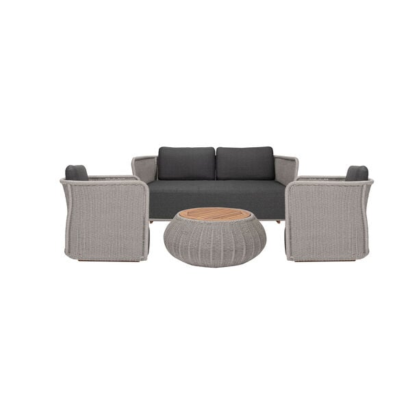Homez Outdoor Garden Seating 4Pcs, Dark Gray image number 1