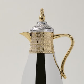 Dallaty jambiyah set of 2 gold & silver steel vacuum flask