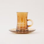 Dallaty 12pcs glass tea set, brown image number 4