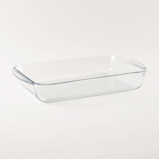 Pyrex 2 Pieces Clear Glass Mixed Roaster Set, 2.2L + 2.7L