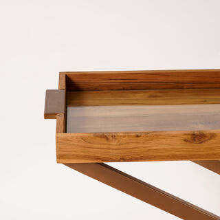 Homez serving trolley in burnished brass 61*47*75cm