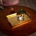 Rectangular serving tray gold plated 48*31*6.5 cm image number 0
