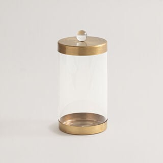Alberto glass and metal canister, gold11.3*11.3*23.5cm