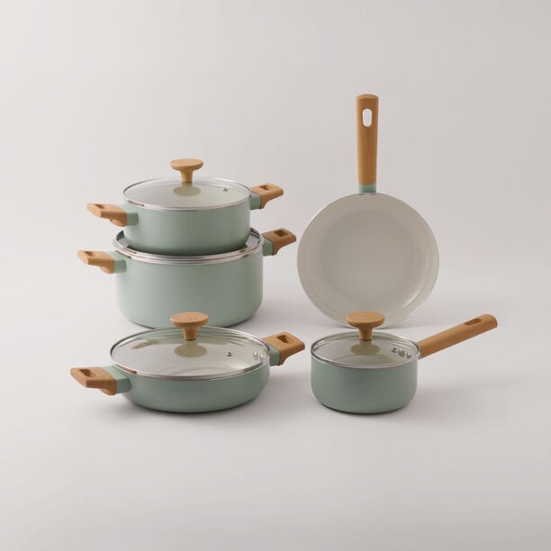 البرتو طقم قدور الومنيوم 9 قطع، أخضر image number 0