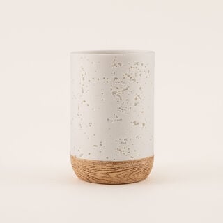 Homez White Polyresin Bathroom Tumbler, 7*7*11 Cm