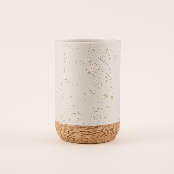 Homez White Polyresin Bathroom Tumbler, 7*7*11 Cm image number 1