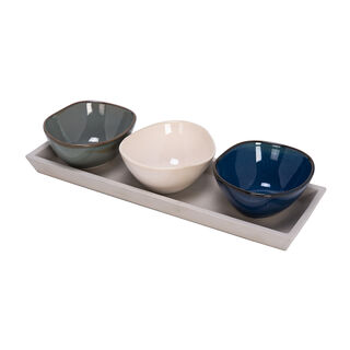 La Mesa multicolor durable porcelain serving bowl set 3 PCS