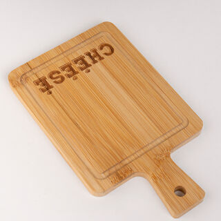 Alberto Bamboo Rectangle Serving Dish For "Cheese" With Hemp Rope