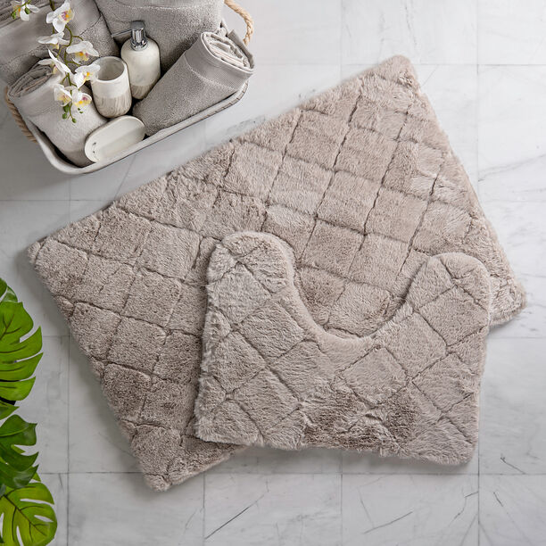 Cottage grey polyester bathmat 60*90 cm image number 0