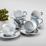 La Mesa Marble W Silver 12 Tea Cup&Saucer 200 Cc image number 3