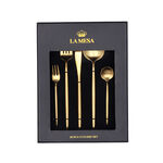 ROME 20PCS CUTLERY SET MATT GOLD MODERN SHAPE image number 1