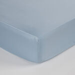 Boutique Blanche Cotton Satin 300Tc Fitted Sheet Twin, Sky Blue 120*200+35Cm image number 0