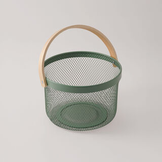 البرتو سلة فواكه معدنية بمقبض، أخضر 27.8*27*18 سم