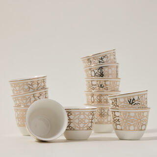 Dallaty gold porcelain Saudi coffee cups set 12 pcs