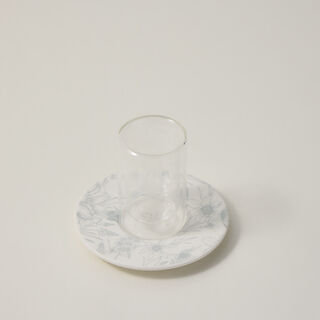 Dallaty white porcelain and glass Tea and coffee cups set 18 pcs