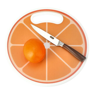 لوح تقطيع بلاستيك دائري تصميم برتقال