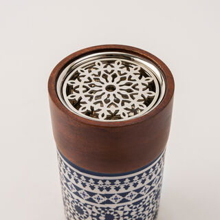 Bahja collection multicolored wood oud burner 9*9*15 cm