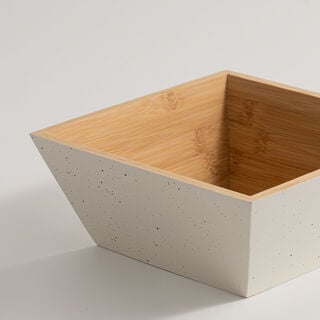 Alberto small bamboo salad bowl, beige 20*20*8cm